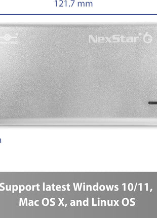 Vantec NexStar 6G, 2.5" SATA III to USB 3.2 Gen1 External SSD/HDD Enclosure, ID: Silver (NST-268S3-SV)