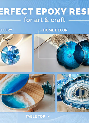 CRAFT RESIN 1 Gallon Crystal Clear Epoxy Resin Kit with Pumps - Food Safe & UV Resistant for DIY Art, Wood, Jewelry Making, Coasters, Mold Casting Resin Epoxy - Low Viscosity for Beginners & Pros