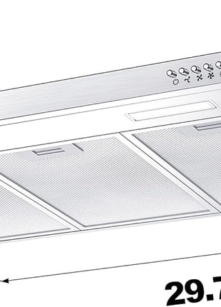 CIARRA Ductless Range Hood 30 inch Under Cabinet Hood Vent for Kitchen Ducted and Ductless Convertible CAS75918A