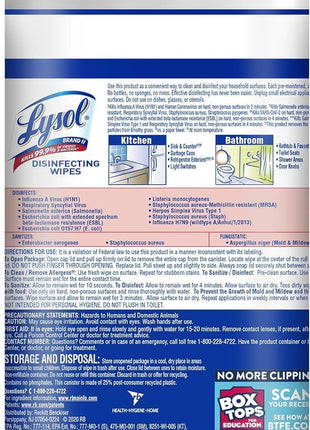 Lysol Disinfecting Wipes, Multi-Surface Cleaner, Lemon, 80 ct. | All Purpose Cleaner, Sanitizing, Deodorizing, Apartment Essentials, Back To School Cleaning Supplies, Kitchen & Bathroom Wipe