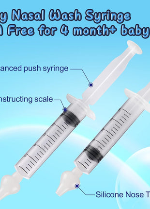 Nasal Syringe for Baby - 4PCS - Safe Silicon Baby Nasal Aspirator Qucik Syringe Nose Cleaner Rinsing Tool for Baby/Infant/Kid