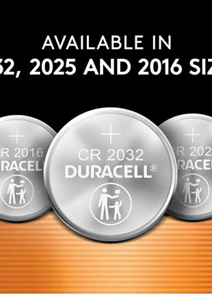 Duracell 2025 Lithium Battery, 4 Count (Pack of 1) Child Safety Features, Lithium Coin Battery for Key Fob, Car Remote, and other devices, CR2025 3 Volt (3V) Cell