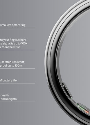 Oura Ring 5 Smart Wearable - Silver - Size 9 - Fitness & Sleep Tracker
