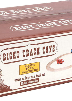 Wooden Train Track 52 Piece Set-18 Feet Of Track Expansion - 5 Distinct Pieces - 100% Compatible with All Major Brands Including Thomas Wooden Railway System: Screen Free Christmas Gift For Toddlers
