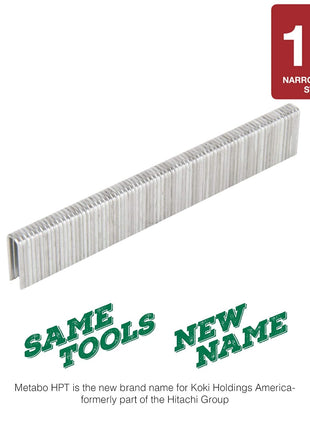 Metabo HPT 1/2 Inch 18 Gauge Electro Galvanized Finish Staples | 1,000 Count | 21104SHPT