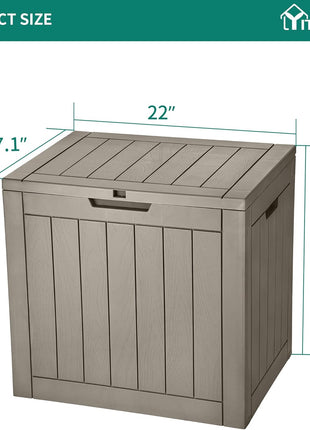 YITAHOME 30 Gallon Deck Box Outdoor Storage Box, Waterproof Resin Package Delivery and Storage Box with Lockable Lid for Patio Furniture Cushions, Pool Accessories, Garden Tools, Brown