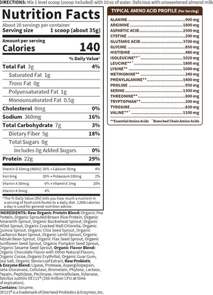 Garden of Life Protein Powder, Vegan Protein Powder, BCAA, Probiotics & Digestive Enzymes, Gluten & Lactose Free, Chocolate, 1.5 LB