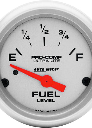 Auto Meter 4314 Ultra-Lite Electric Fuel Level Gauge, 2 1/16 inch - Short Sweep/Electric