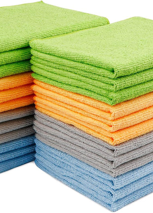 AIDEA Microfiber Cleaning Cloth 24 Pack, Microfiber Towels for Cars, Soft & Absorbent Cleaning Rags, Premium Lint Free Shop Towels for House, Kitchen, Car, 12inx16in
