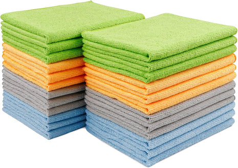 AIDEA Microfiber Cleaning Cloth 24 Pack, Microfiber Towels for Cars, Soft & Absorbent Cleaning Rags, Premium Lint Free Shop Towels for House, Kitchen, Car, 12inx16in
