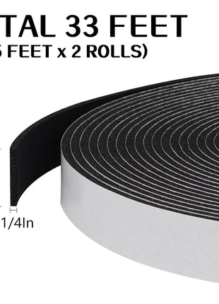 Storystore Foam Insulation Tape Self Adhesive, 1/2In x 1/4In x 33Ft Weather Stripping for Doors and Windows, Sound Proof Soundproofing Door Seal, Weatherstrip, Air Conditioning Seal Strip