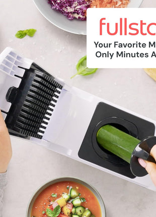 Fullstar Pro Original Vegetable Chopper & Spiralizer, Kitchen Prep Tool | 4 in 1 Veggie Slicer, Onion & Fruit Cutter with Sharp Stainless Steel Blades & Container, All-in-One Food Prep Tool (White)