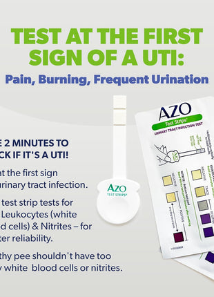 AZO Urinary Tract Infection (UTI) Test Strips, Results in 2 Mins, 3 Count | From the #1 Urinary Health Brand± Clinically Tested At Home UTI Test Strips For Women, Convenient, Fast Easy to Read Results