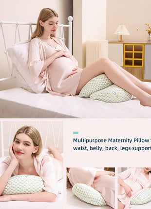 Oternal Pregnancy Pillow for Pregnant Women – Comfortable Maternity Pillow for Side Sleepers, Supports Back, Belly, Hips, and Legs, with Removable & Adjustable Cover