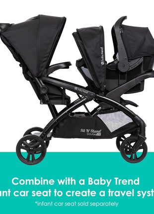 Baby Trend Sit N' Stand® Double 2.0 Stroller, Madrid Black