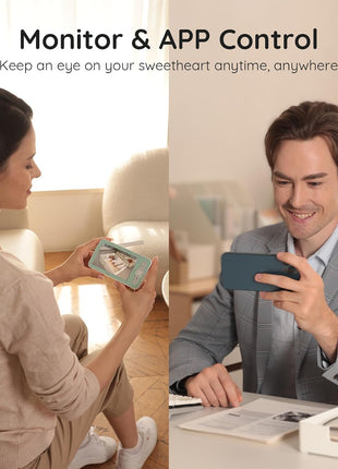 Boifun 2K Wifi Baby Monitor with 2 Cameras, Soothing Night Light, APP & 5inch Split-screen Control, Motion/Cries/Noise/Customizable Alarm Zones Detect, Auto Tracking, PTZ, Humidity&Temperature Monitoring