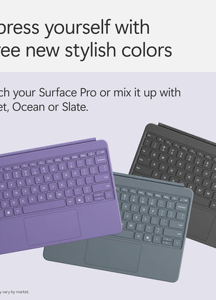 Microsoft Surface Pro Keyboard for Surface Pro 12" Device, Keyboard Only, Alcantara Material, Violet