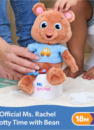 Ms. Rachel Potty Time with Bean, Interactive Plush Animal & Toilet | Plush Bear With Potty Accessories, Makes Training Fun & Easy, Toddler Toys For Girls And Boys Ages 18 Months To 3+