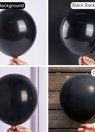 PartyWoo Black Balloons 140 pcs Different Sizes Pack of 18 12 10 5 Inch Matte Black Latex Balloon Arch Kit Garland for Graduation Halloween New Year Anniversary Birthday Party Decorations Black Y18