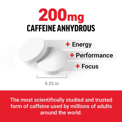 Force Factor Caffeine Pills 200mg, Boost Energy, Focus & Strength | Premium Quality Caffeine Tablets, Performance & Energy Support Supplement, 100 Tablets