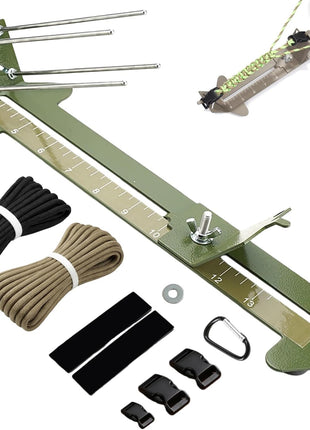 Paracord Jig Tools Bracelet Making Kit Accessories Adjustable Paracord Jig Kit with 2 Cords and 3 Buckles Bracelet Adjustable Length 4 inch to 13 inch (Army Green)