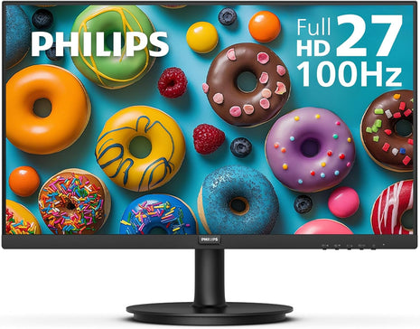 Philips 27" Computer Monitor FHD 100Hz VA VESA Eye Care, 271V8LB | 1920×1080 LED Monitor, 4ms GtG, HDMI 1.4, VGA, Adaptive Sync, Flicker-Free, Low Blue Light, 4yr Advance Replacement Warranty