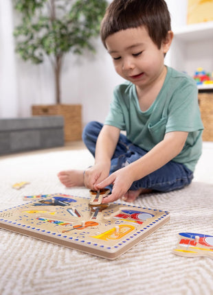 Melissa & Doug Musical Instruments Sound Puzzle - Wooden Peg Puzzle (8 pcs)