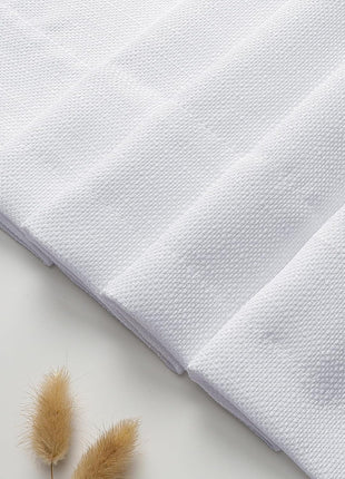 Chyhomenyc 2 Panels White Kitchen Curtains 36 Inch Length Tier Curtain, Faux Linen Textured Small Cafe Curtain, Light Filtering Short Window Curtains for Bathroom Basement, 30x36 inch, 2PCS