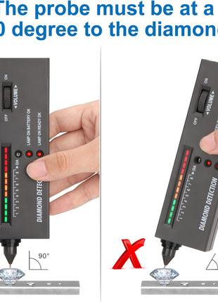 Diamond Tester, Professional Jewelers' Gemstone Detector, High Accuracy Diamond Checker Pen Professional for Jewelers, Gem Tester (Jewelry-Only Detection)