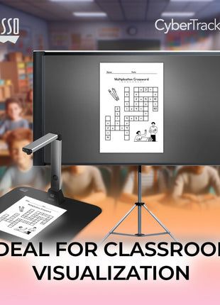 Adesso 4K 8.0 Megapixel Document Camera Classroom Projector for Teachers Video Recording, Photo Capture, OCR Text Recognition, Digital Zoom & Autofocus, Instant Business Scanner Camera Cybertrack 820