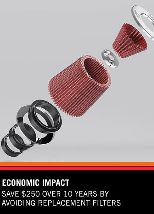 K&N Vent Air Filter/Breather: High Performance, Premium, Washable, Replacement Engine Filter: Flange Diameter: 1.375 in, Filter Height: 2.5 in, Flange Length: 0.4375 in, Shape: Breather, 62-1440