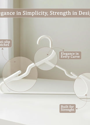 Utopia Home   Plastic Hangers 50 Pack   Space Saving Clothes Hanger   Durable and Strong Closet Organizers and Storage Makes It Ideal Stocking Stuffers or Apartment or Dorm Room Essentials (White)