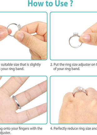 Invisible Ring Size Adjuster for Loose Rings Ring Adjuster Sizer Fit Any Rings Ring Guard Spacer (Clip-ON, 8 PCS)