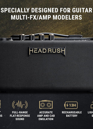 HeadRush FRFR-GO 30W Portable Electric Guitar Amplifier for Modellers | Portable Full-Range Flat-Response Speaker with Bluetooth, Rechargeable Battery for Multi-FX and Amp Modeling Pedals