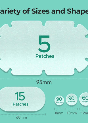 TKTK Pimple Patches Pimple Patches for Face Hydrocolloid Acne Patches Zit Patches for Chin and Nose Skin Care 5 Sizes 136 Count