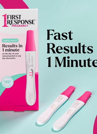 First Response Rapid Result Pregnancy Test, 2 Pack | Results In 1 Minute, Over 99% Accurate*, Easy-to-Read Results, Trusted For 30 Years