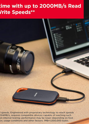 SANDISK 1TB Extreme PRO Portable SSD - Up to 2000MB/s - USB-C, USB 3.2 Gen 2x2, IP65 Water and Dust Resistance, Updated Firmware - External Solid State Drive - SDSSDE81-1T00-G25