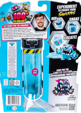 MrBeast Lab Swarms Lab Pack, Experiment By Adding Water, Shaking Test Tube & Revealing 5 PK of 1" MrBeast Collectible Characters, 100+ to Collect, Look Out for the Limited Edition Hyperchrome Panther