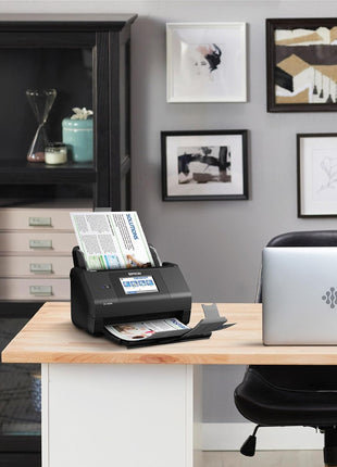 Epson Workforce ES-580W Wireless Color Duplex Desktop Document Scanner | For Computers including PC and Mac 100 Sheet ADF 4.3 in Touchscreen Black