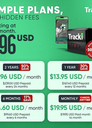 Tracki Mini GPS Tracker, Subscription Required, Cancel Anytime – Universal Compact 4G LTE Tracker for Vehicles