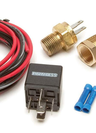 Painless Performance 30102 Electric Fan Relay Kit with Thermostatic Switch (On 195/Off 185)