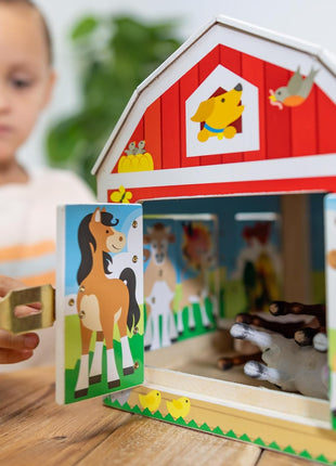 Melissa & Doug Latches Barn Toy Sensory Activity, Doors and Locks Toy, Farm Animals, for Kids Ages 3+