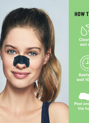 Biore Charcoal Blackhead Remover Pore Strips, Deep Cleansing Nose Strips for Removal and Unclogging, 3X Less Oil, 6 Count