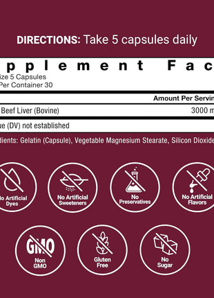 Force Factor Primal Origins Beef Liver Capsules | Grass Fed Beef Organ Supplement, Pasture-Raised, Hormone & Antibiotic Free, Non-GMO, 150 Capsules