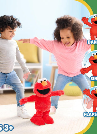 Sesame Street Elmo Slide Singing and Dancing 14-inch Plush, Pretend Play, Interactive Toy, Kids Toys for Ages 2 Up by Just Play