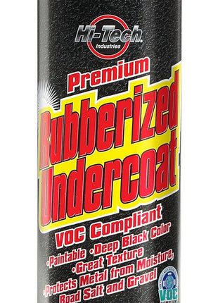 Hi-Tech Premium Rubberized Undercoat Spray – Rust Prevention, Moisture & Gravel Resistant – Paintable, Deep Black Finish – 19.4 oz Aerosol – VOC Compliant