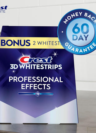 Crest Teeth Whitening Strips, Crest 3D Whitestrips Professional Effects, Enamel Safe Teeth Whitening Kit, 22 Treatments (44 Strips), Professional-Level Whitening, 19 Levels Whiter
