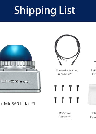 Livox Mid-360 lidar Minimal Detection Range Original for Self-Driving Robots (with Connector)