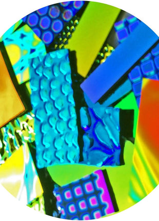Assorted Dichroic Glass Cleared Back - 4 oz. COE 96