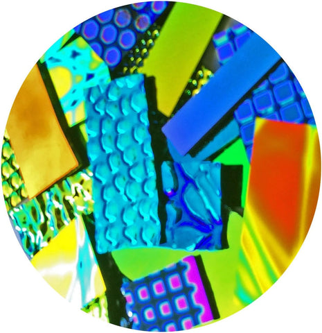Assorted Dichroic Glass Cleared Back - 4 oz. COE 96